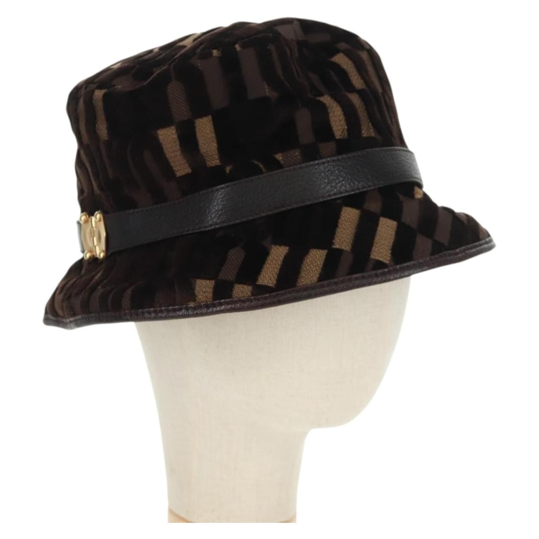 Brown Velor Womens Bucket Hat by Miu Miu Italy (1 of 16)