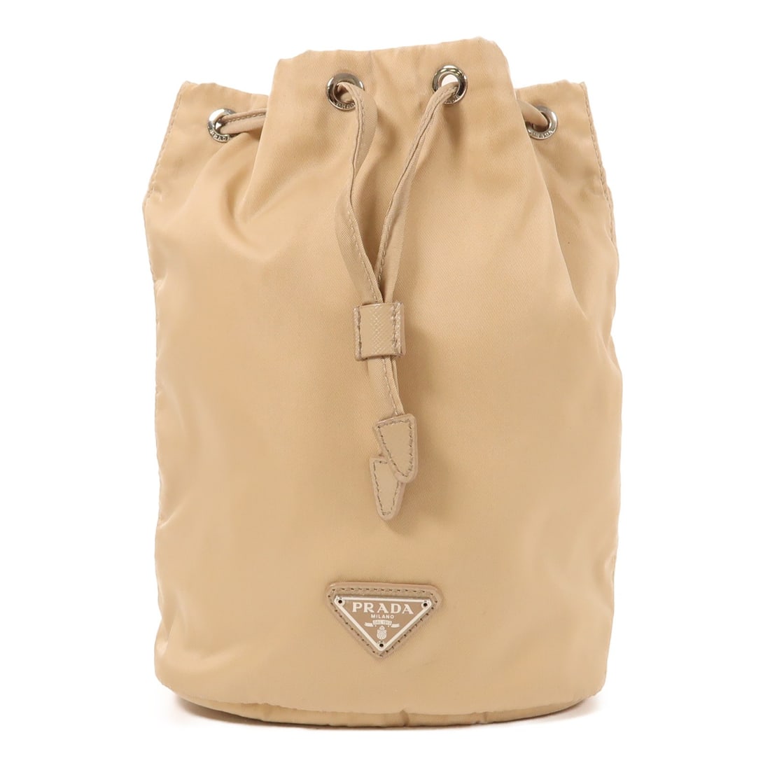 Prada Canvas Beige Bucket Bag with Silver Hardware (1 of 12)