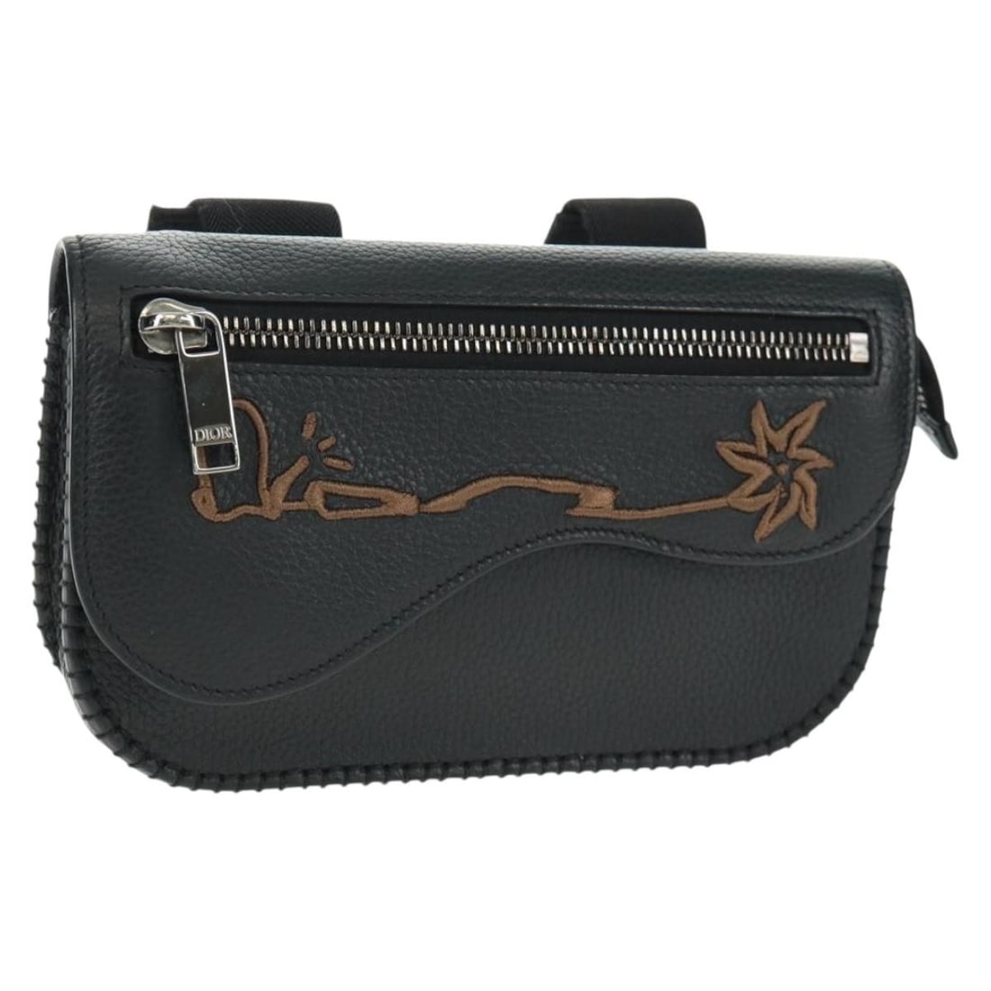 Dior Cactus Jack Black Leather Mini Arm Pouch Bag Italy (1 of 18)