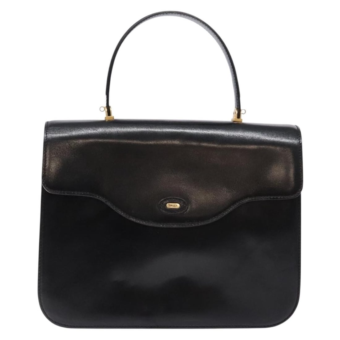 Bally Black Leather Handbag 28cm by 21cm by 6cm: Bally Black Leather Handbag 28cm by 21cm by 6cm This Bally handbag is crafted from black leather and designed for female use. It features a structured shape with moderate wear including surface rubbin