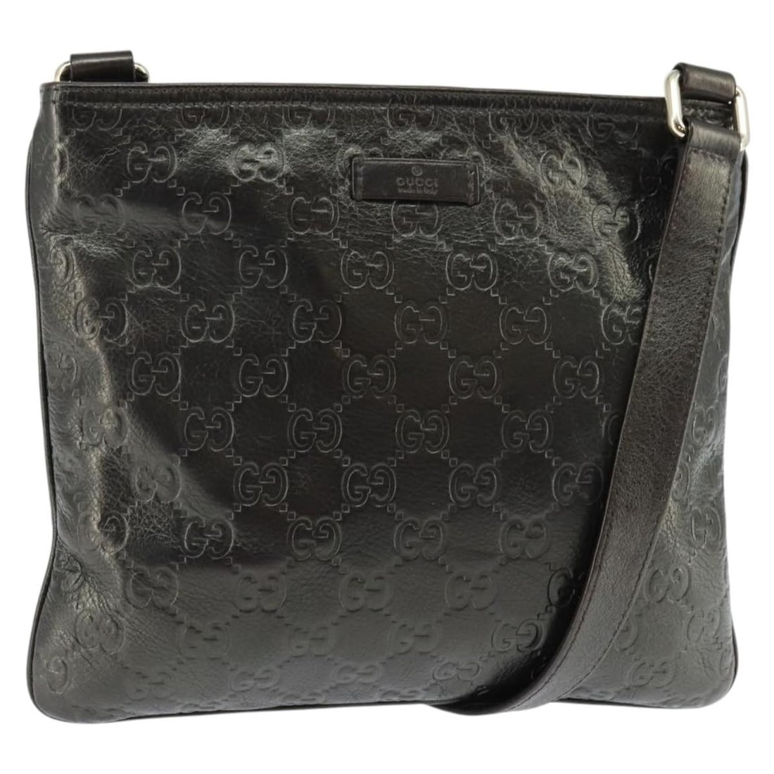 GUCCI Guccissima GG Canvas Gray Gold Shoulder Bag 201538 Authentic (1 of 18)