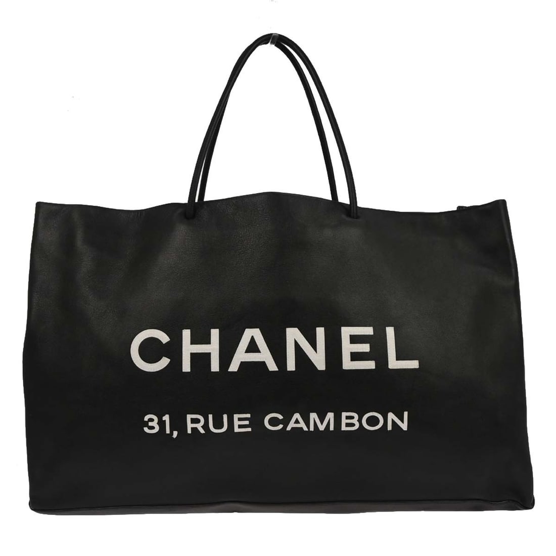 Black Calfskin Medium Essential Tote by Chanel with Double Handles (1 of 10)