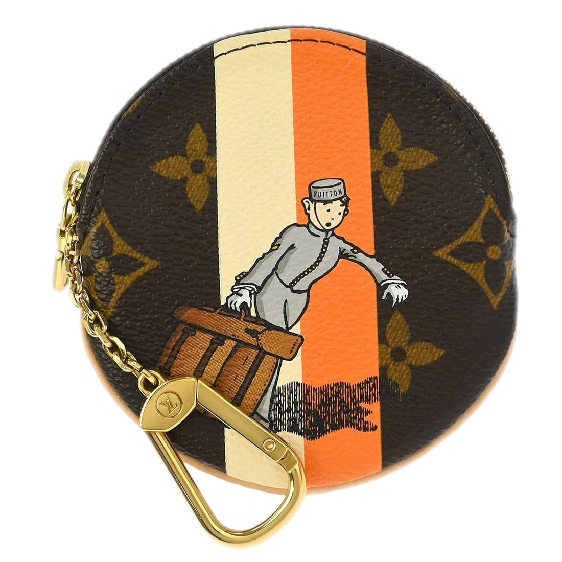 Louis Vuitton Groom Zip-Around Monogram Round Coin Wallet M60037 (1 of 7)