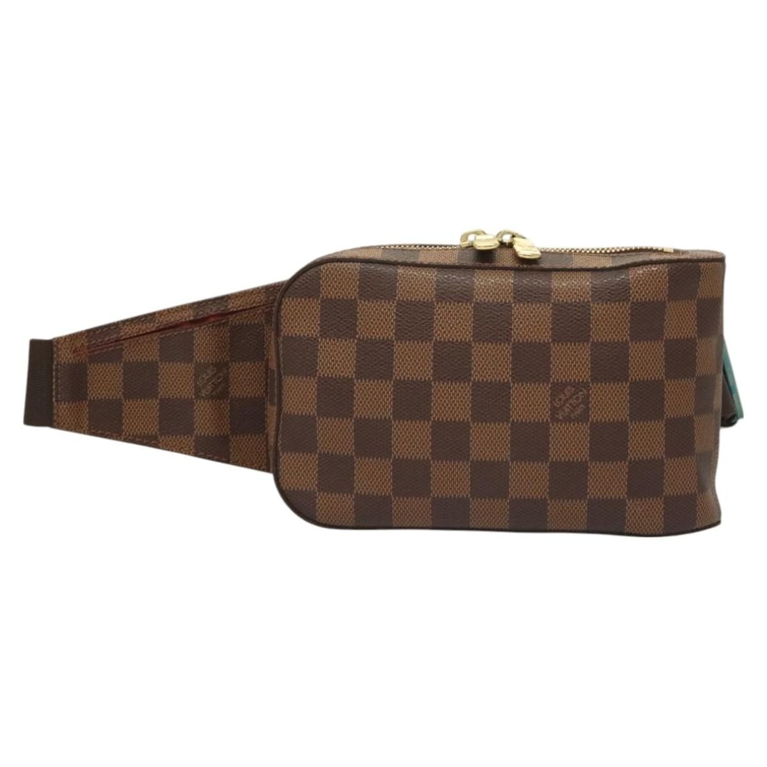 Geronimos Brown Canvas Unisex Waist Bag by Louis Vuitton: Geronimos Brown Canvas Unisex Waist Bag by Louis Vuitton The Louis Vuitton Geronimos Waist Bag features the iconic Damier canvas in brown, designed for unisex use. This bag offers a practical and styl