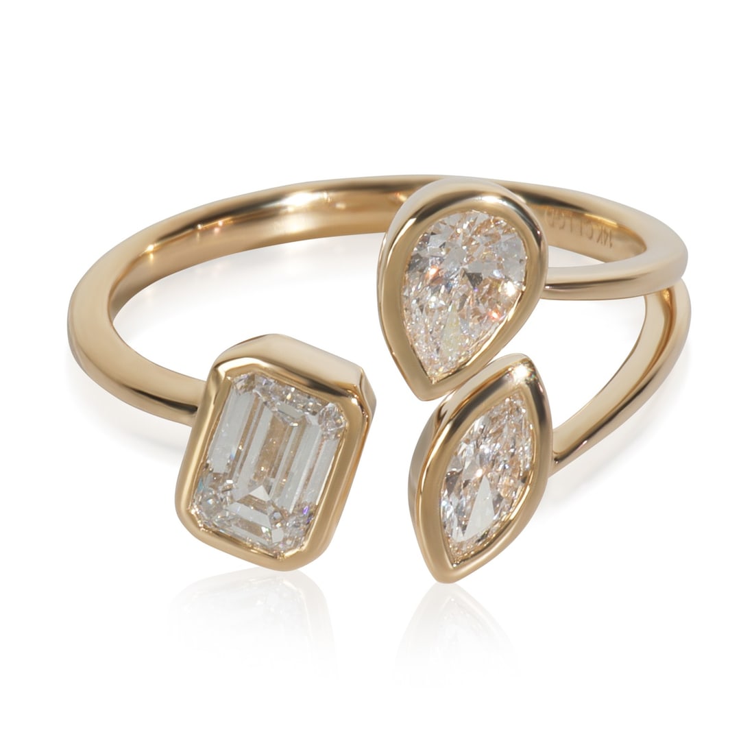 14K Yellow Gold Mixed Shape Lab-Grown Diamond Ring 1.27 Carat Size 7.75: 14K Yellow Gold Mixed Shape Lab-Grown Diamond Ring 1.27 Carat Size 7.75 This women's ring features 1.27 carats total weight of mixed-shape lab-grown diamonds set in 14K yellow gold. The ring is pre-ow