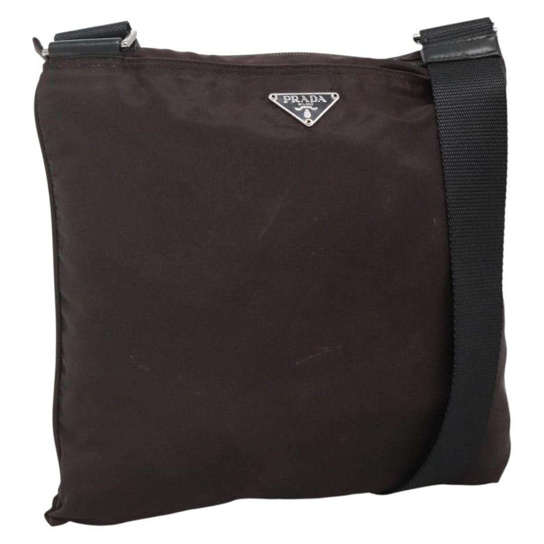 Prada Tessuto Black Nylon Flat Messenger Shoulder Bag (1 of 18)