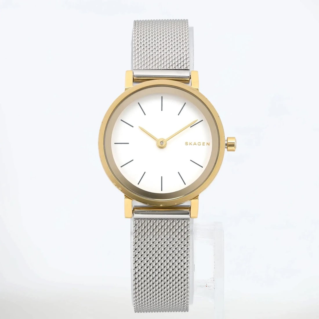 Skagen Hald Gold-Tone Ladies Watch SKW2445 White Dial Mesh Band (1 of 3)