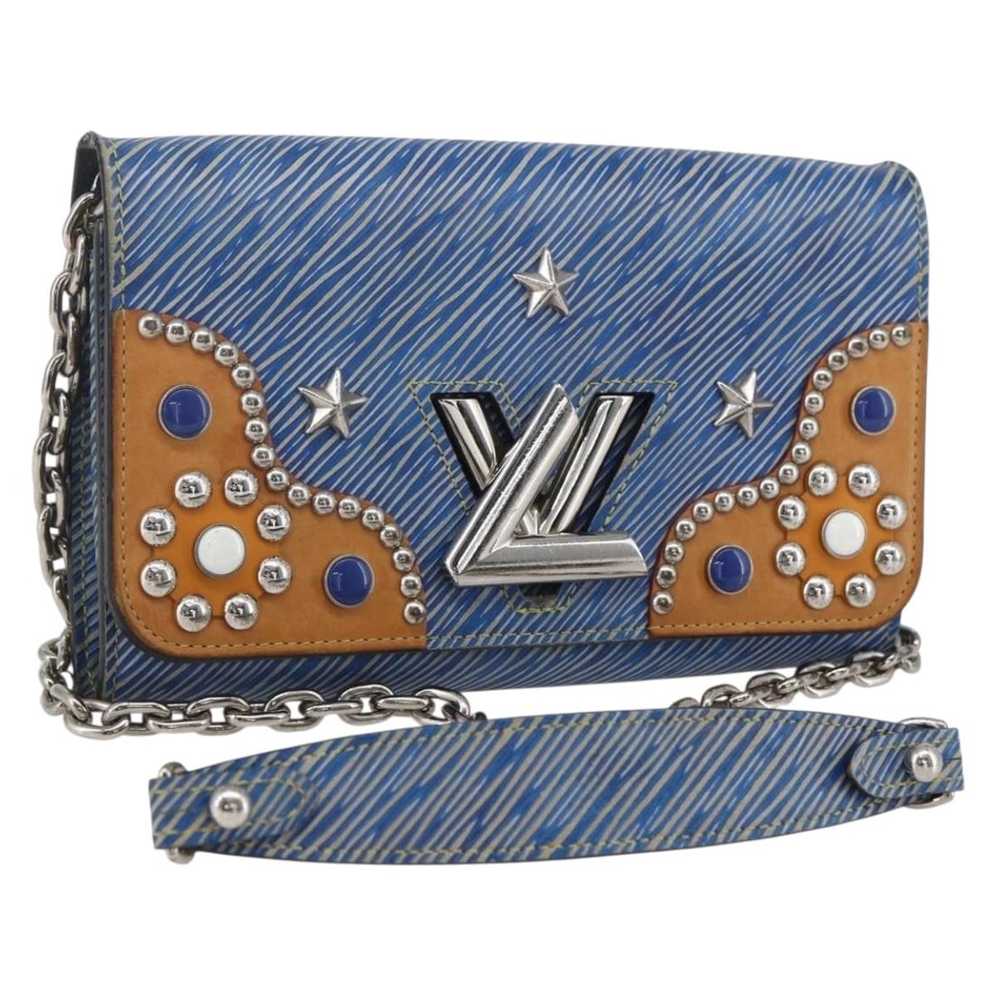 Blue Epi Leather Twist MM Shoulder Bag by Louis Vuitton M50271 (1 of 18)