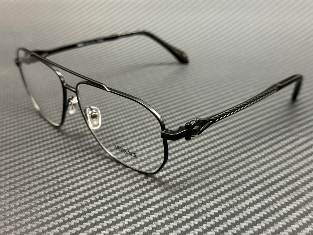 VERSACE VE1307 1436 Matte Black Men's Eyeglasses with Authenticity Certificate: VERSACE VE1307 1436 Matte Black Men's Eyeglasses with Authenticity Certificate Elevate your eyewear collection with these VERSACE VE1307 1436 eyeglasses. Crafted with a sleek matte black frame, these