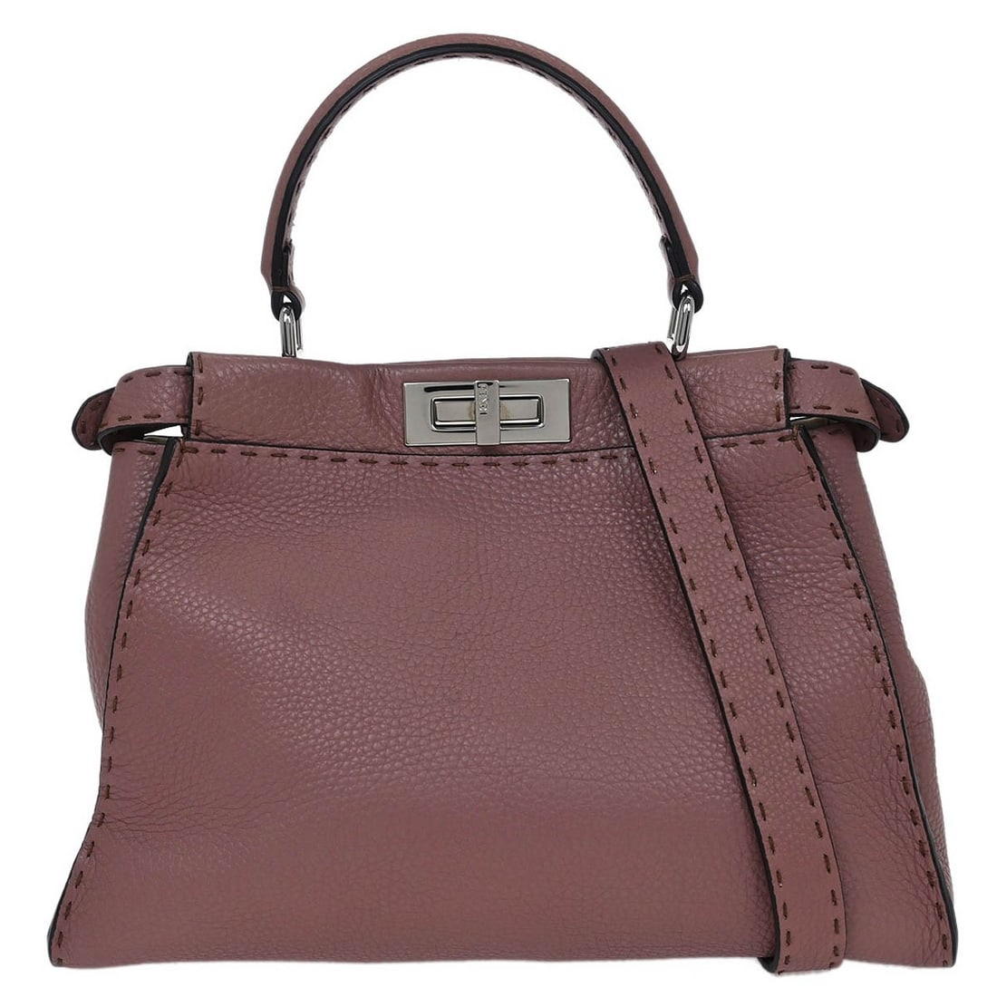 Purple Leather Fendi Selleria Peekaboo Handbag Italy 34cm (1 of 11)
