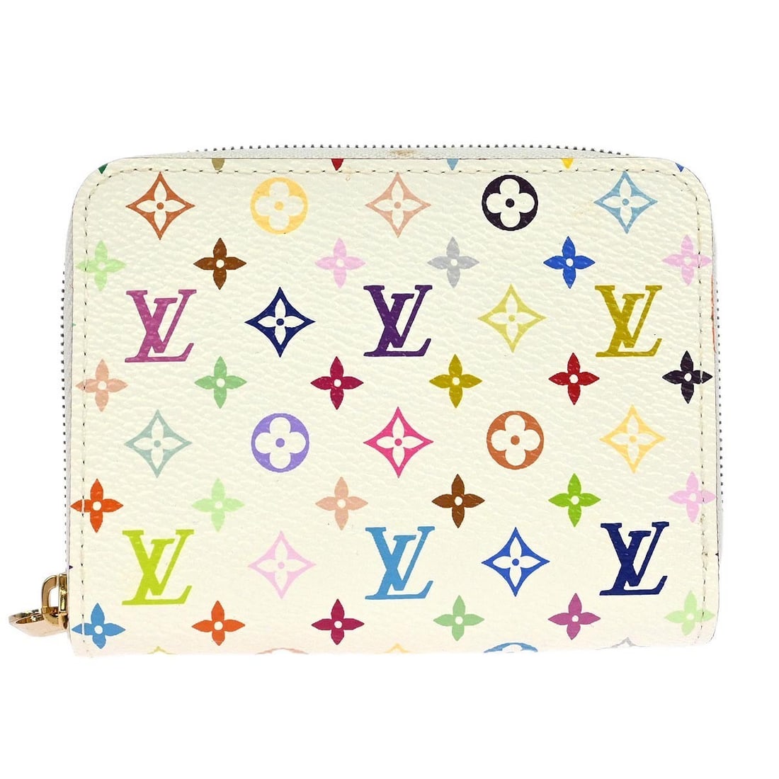 Louis Vuitton Multicolor Canvas Zippy Wallet White M66548: Louis Vuitton Multicolor Canvas Zippy Wallet White M66548 This Louis Vuitton Zippy Wallet features a white multicolor canvas leather design. Made in France, it offers both style and practicality with