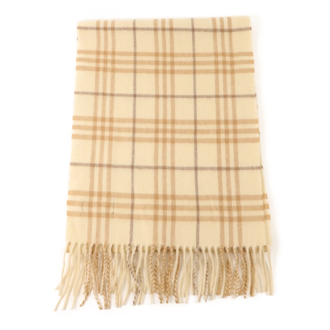 Burberry Beige Cashmere Women's Scarf Made in United Kingdom: Burberry Beige Cashmere Women's Scarf Made in United Kingdom This Burberry scarf is crafted from soft beige cashmere, offering both warmth and luxurious comfort. Designed for women, it features a clas