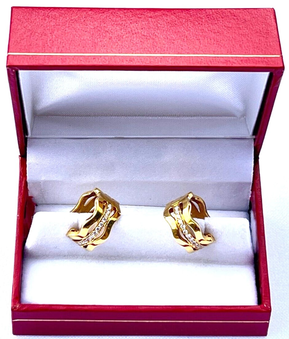 Kwiat 18K Yellow Gold Diamond Pierced Earrings 0.35ct (1 of 10)