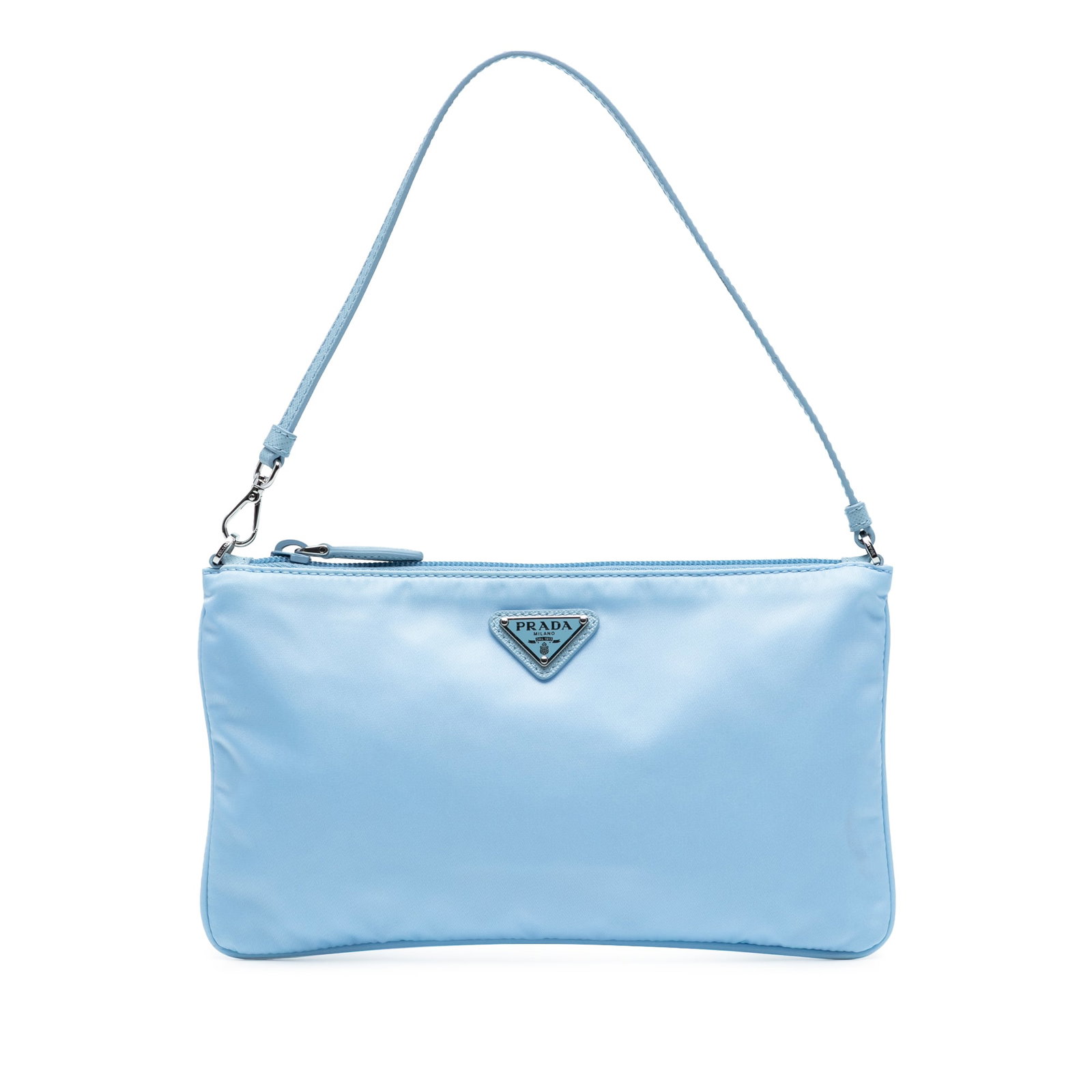 Prada Re Nylon Pochette Blue Fabric Shoulder Bag (1 of 7)
