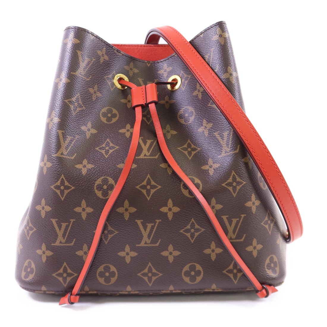 Louis Vuitton Neo Noe Monogram Red Shoulder Bag M44021 with Gold Hardware (1 of 18)