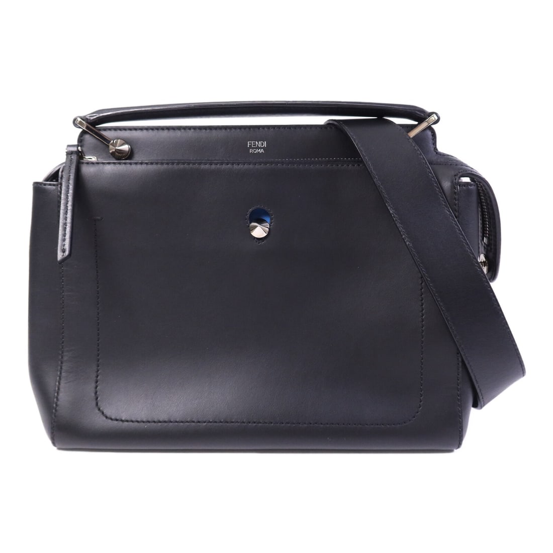 Fendi Dotcom Black Calfskin 2-Way Shoulder Bag 8BN293 Silver Hardware (1 of 17)