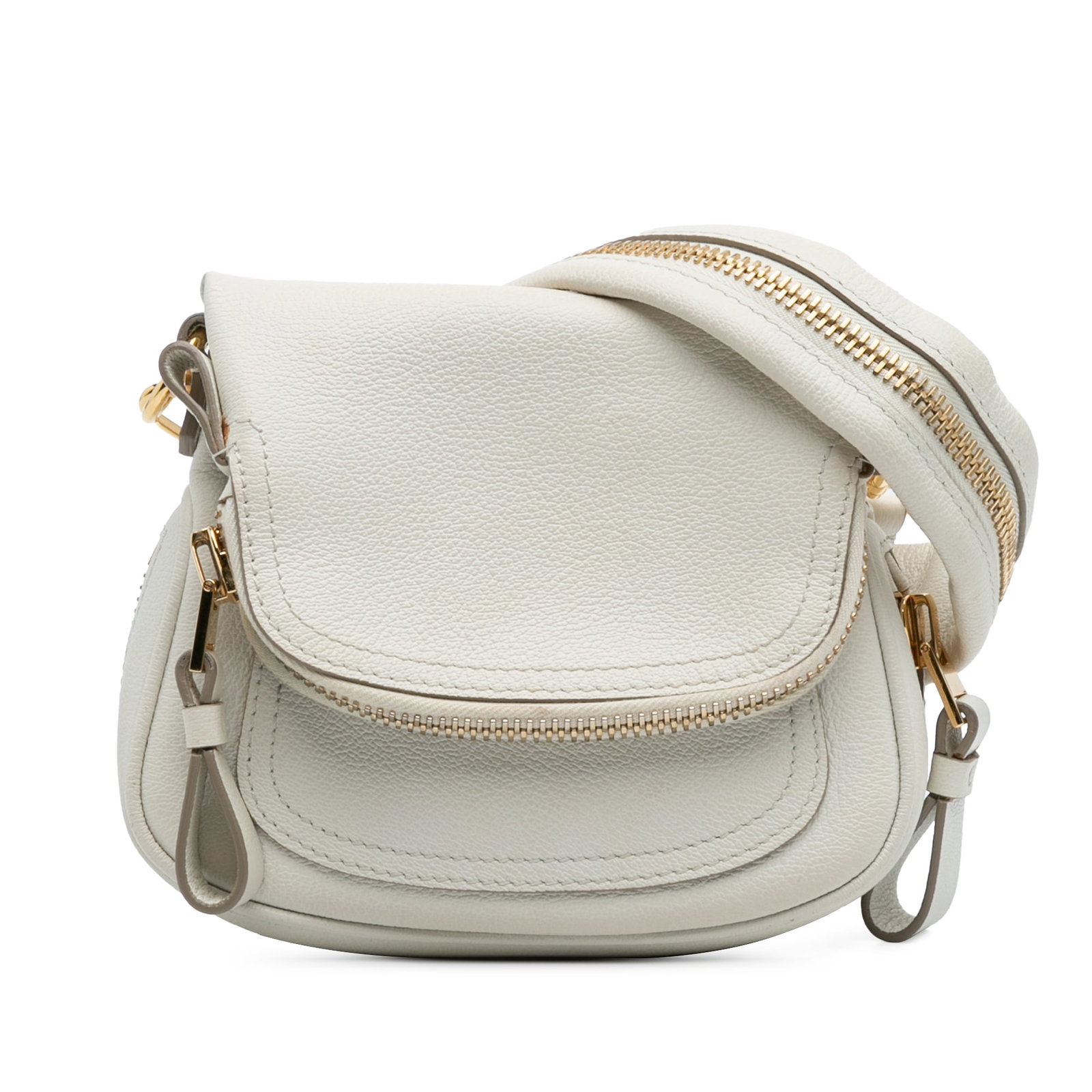 Tom Ford White Mini Calfskin Jennifer Crossbody Bag (1 of 11)
