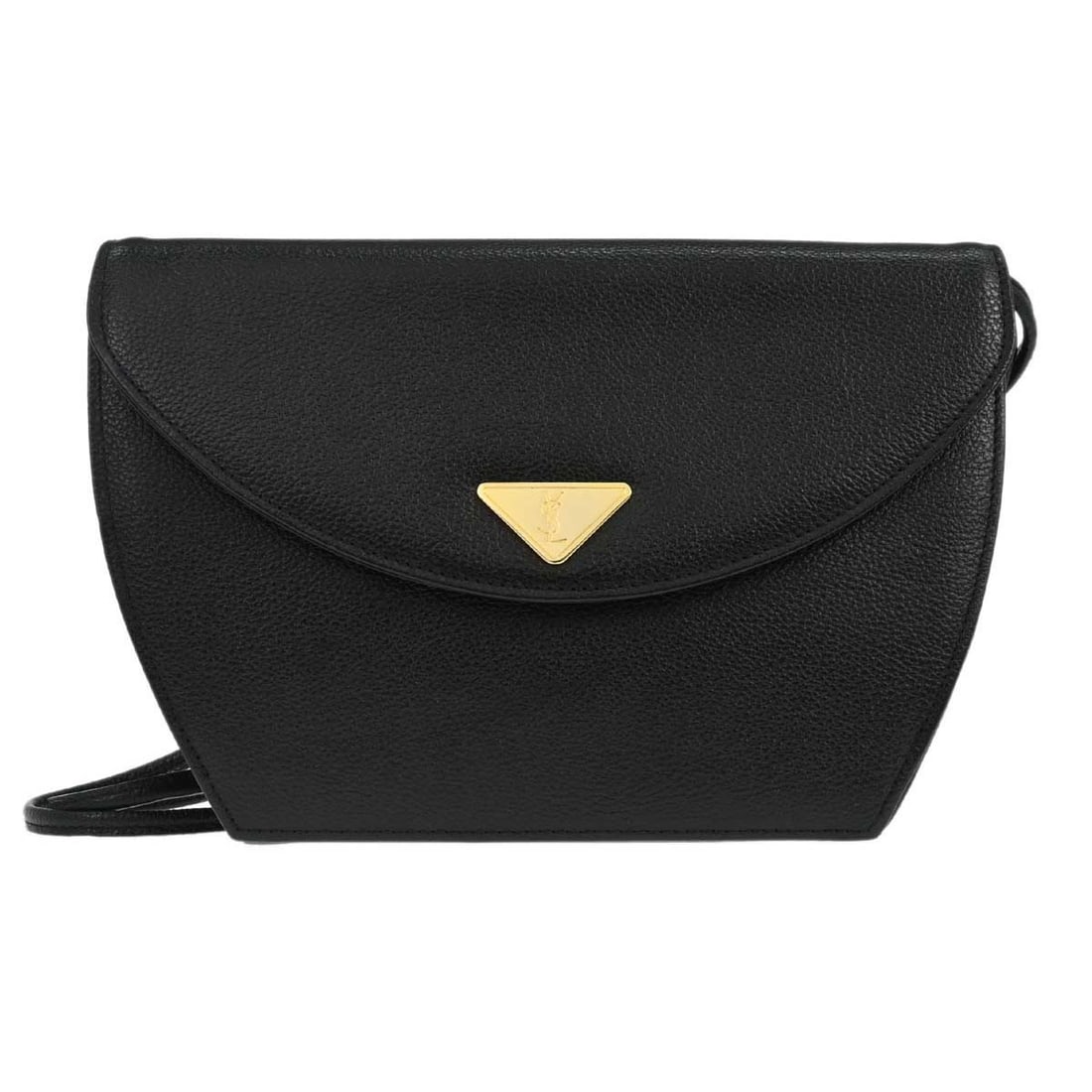 Yves Saint Laurent Medium Black Leather Logo Shoulder Bag: Yves Saint Laurent Medium Black Leather Logo Shoulder Bag This Yves Saint Laurent shoulder bag is crafted from black leather and features logo accents. Designed in a medium size, it is suitable for ca