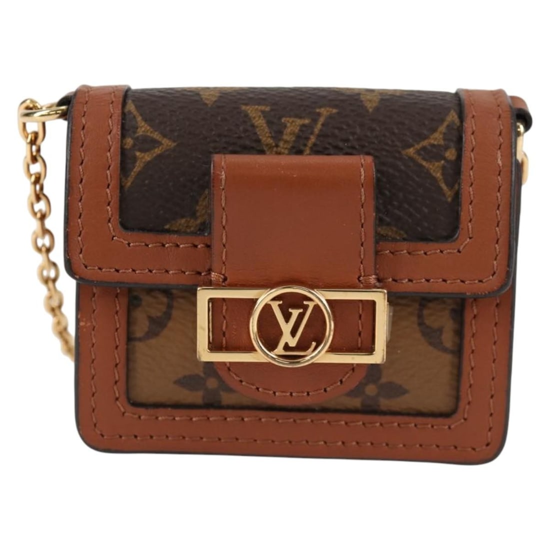 Louis Vuitton Dauphine Reverse Canvas Shoulder Bag Brown Italy: Louis Vuitton Dauphine Reverse Canvas Shoulder Bag Brown Italy The Louis Vuitton Dauphine Shoulder Bag features the iconic reverse monogram canvas in brown, designed for women. It offers a compact sil