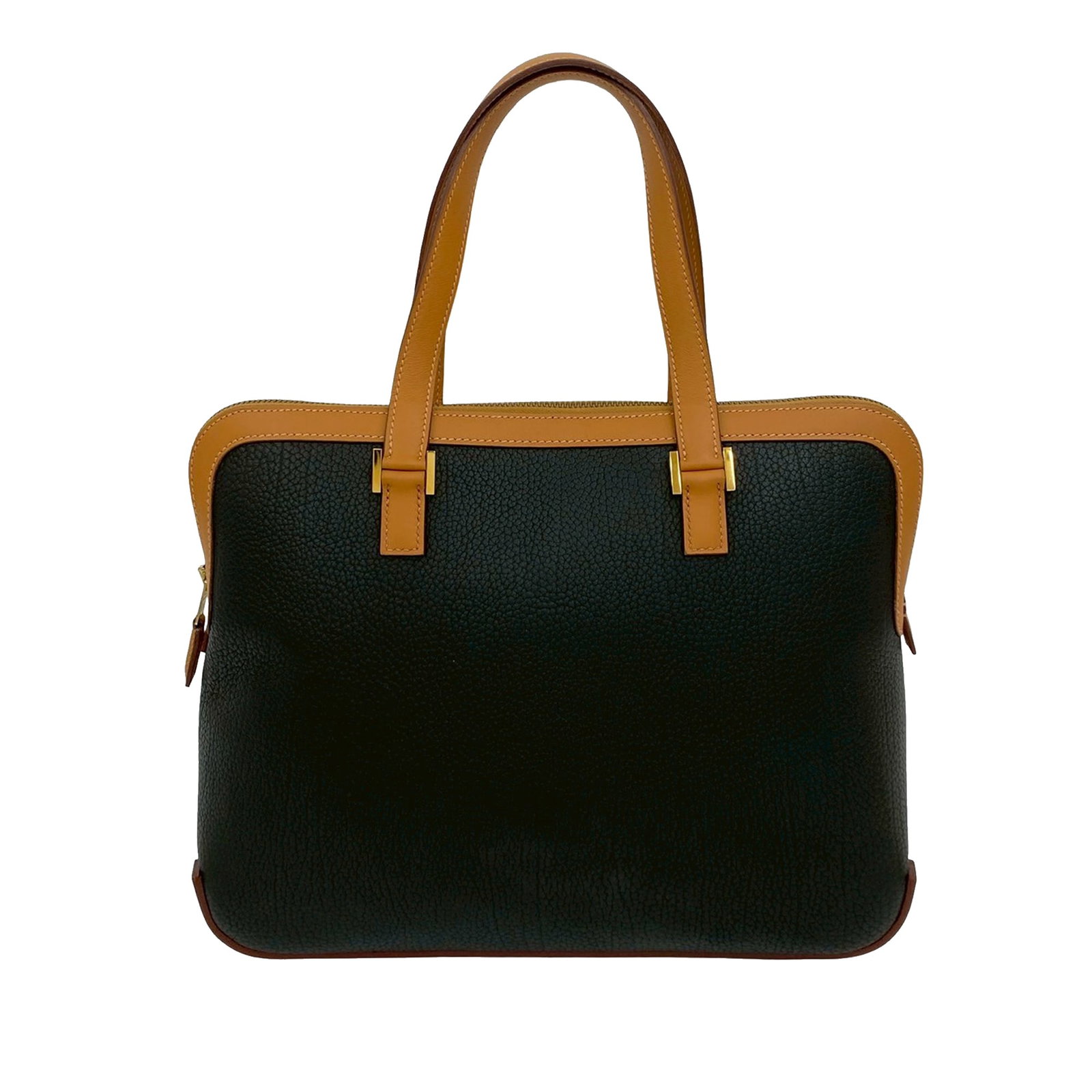 Hermes Escapade Black Fjord Leather Tote Bag with Zip Closure (1 of 10)