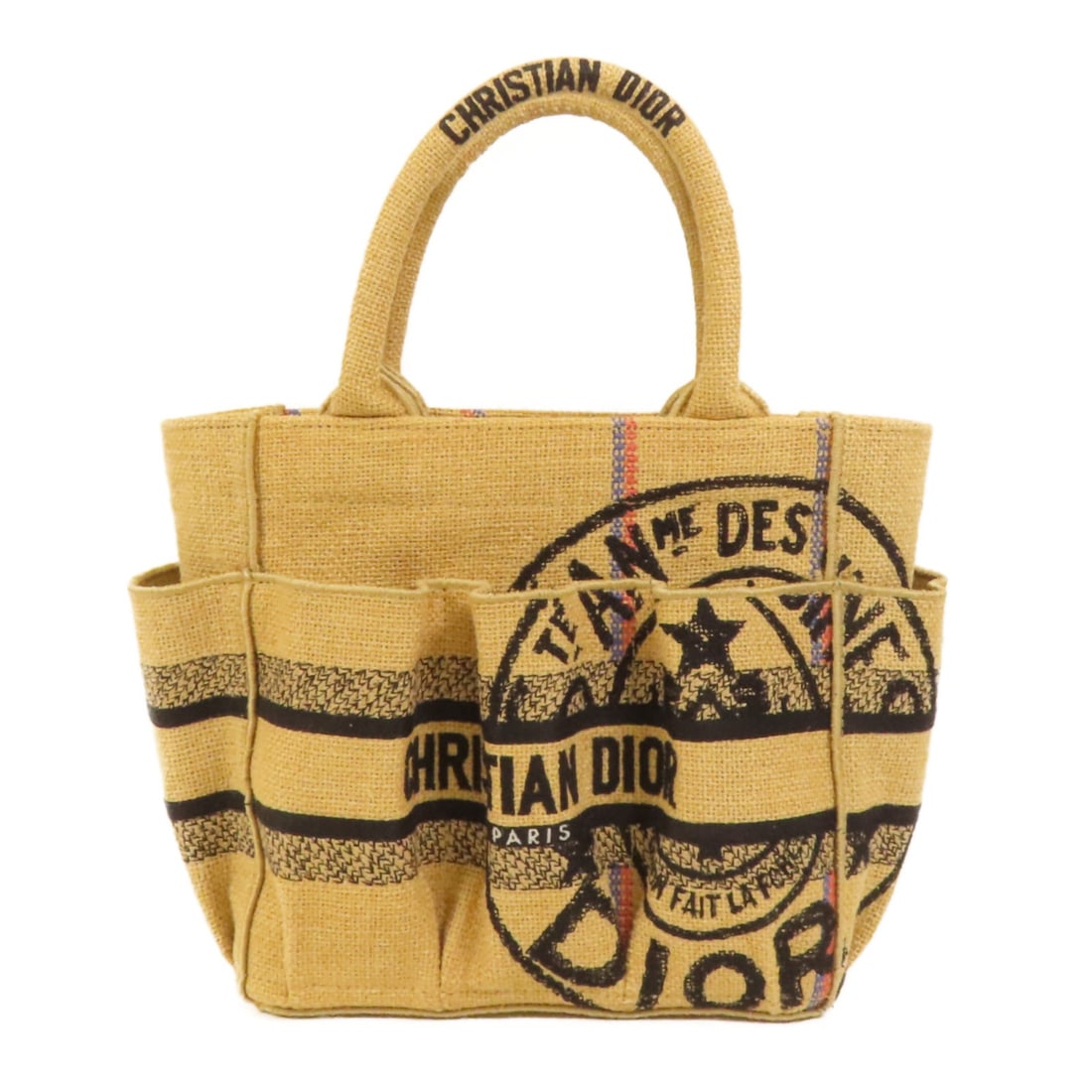 Dior Catherine Beige Canvas Tote Jute Detailing Women's Bag (1 of 14)