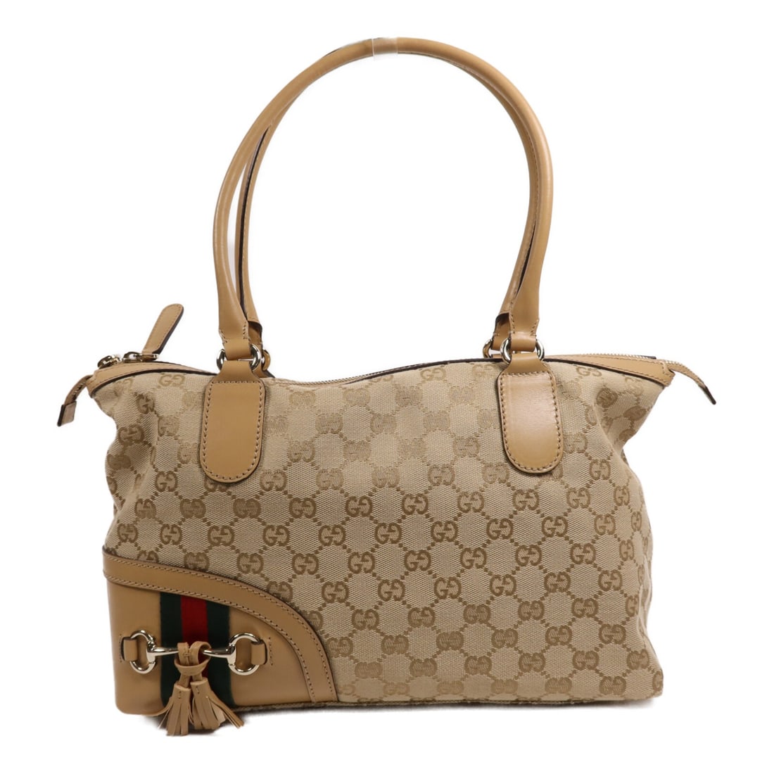 Beige GG Canvas Shoulder Bag by Gucci Model 232936 Gold Hardware (1 of 13)