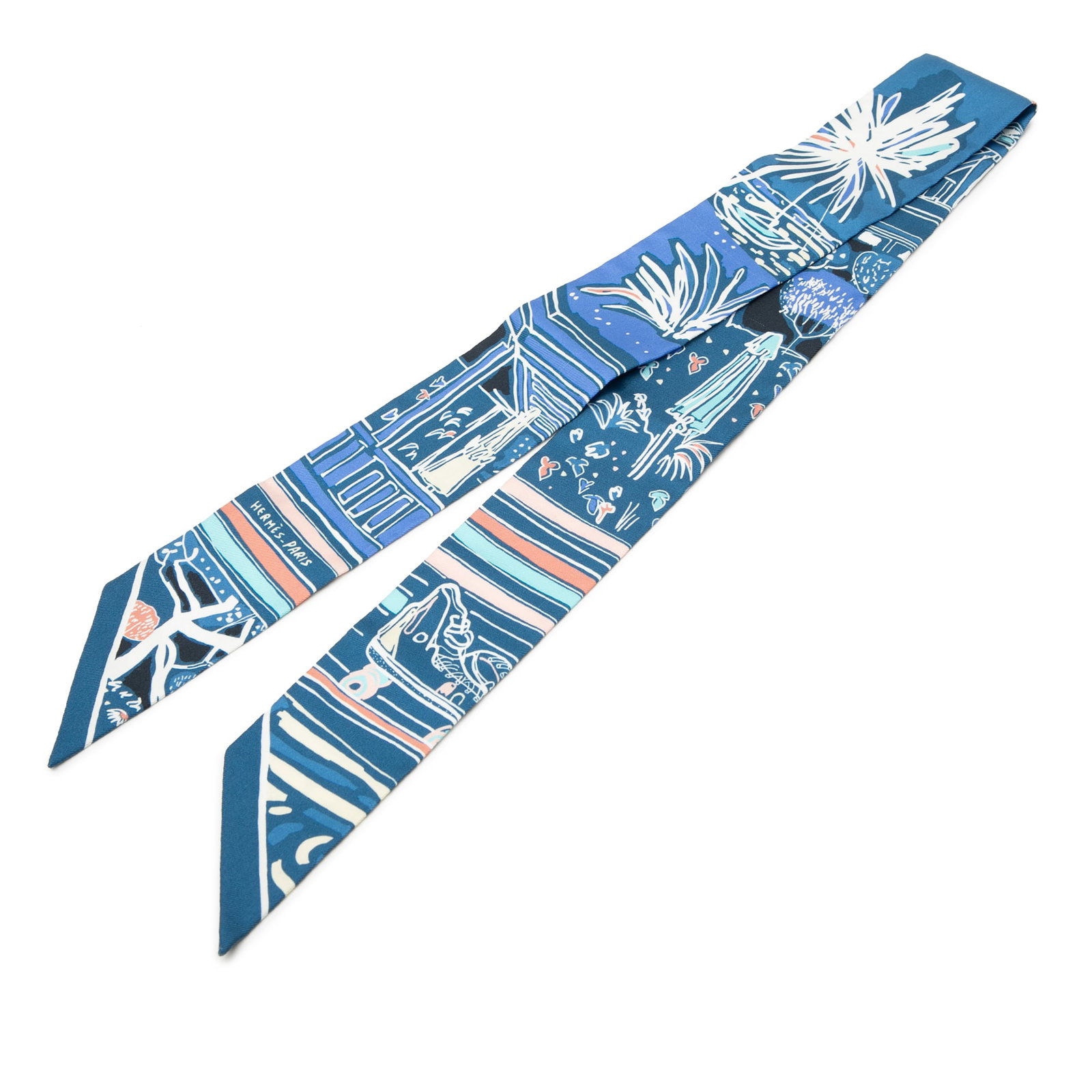 Rayures d Ete print silk twilly scarf by Hermes (1 of 5)