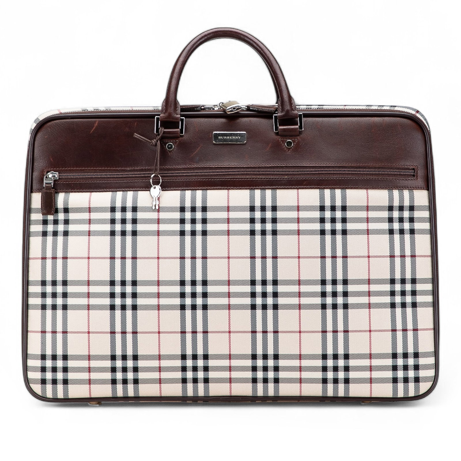 Burberry House Check Canvas Travel Bag with Leather Trim (1 of 11)
