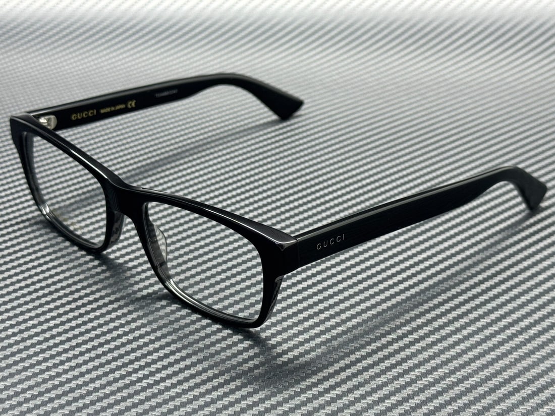 Gucci GG0006ON 005 Black Rectangle 55mm Men's Eyeglasses (1 of 4)