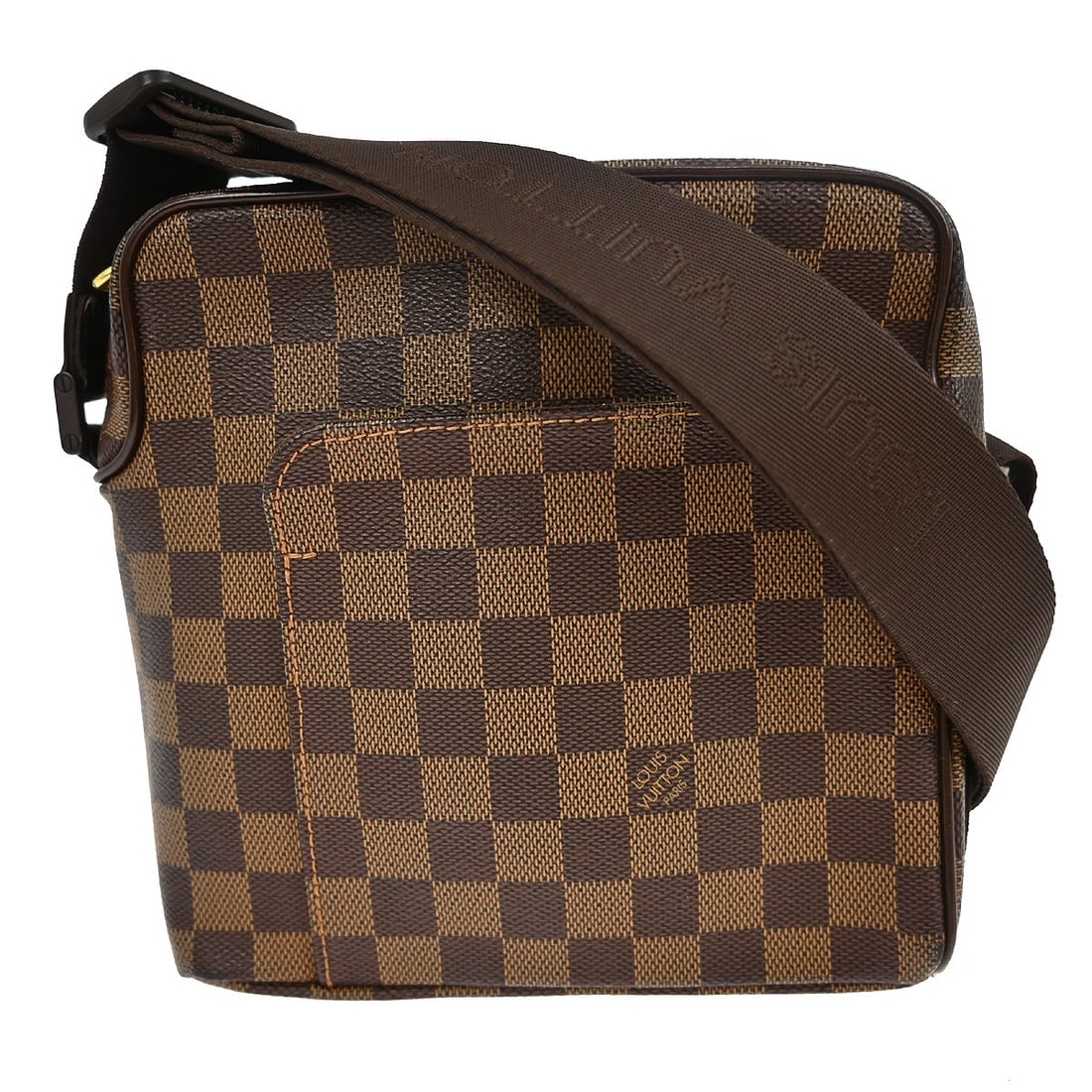 Louis Vuitton Olav Brown Canvas Unisex Shoulder Bag France: Louis Vuitton Olav Brown Canvas Unisex Shoulder Bag France The Louis Vuitton Olav Handbag features the iconic Damier canvas in a brown colorway. Designed for unisex use, this handbag offers a compact