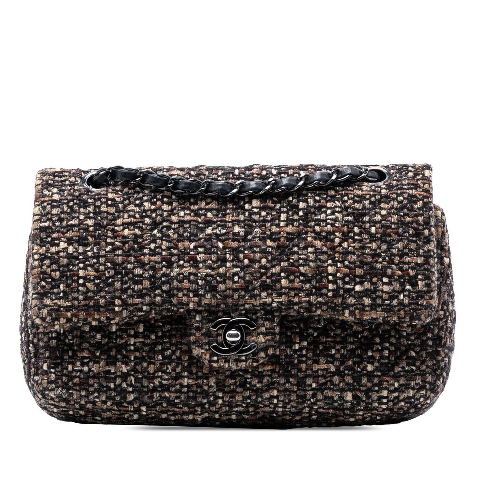 Chanel Classic Medium Tweed Double Flap Shoulder Bag with Chain Strap (1 of 7)