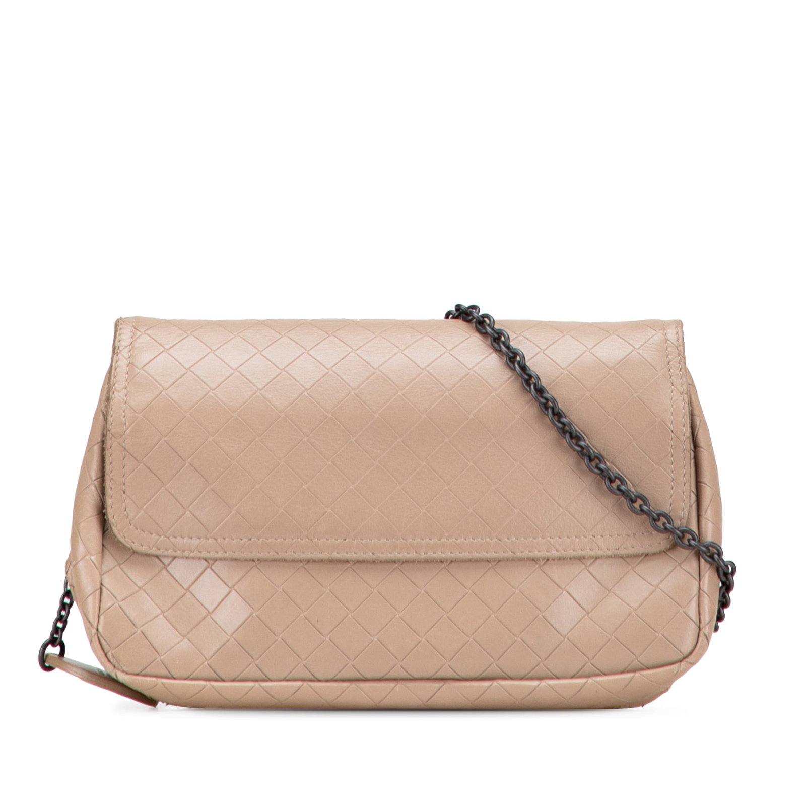 Bottega Veneta Brown Leather Intrecciomirage Chain Crossbody Bag (1 of 10)