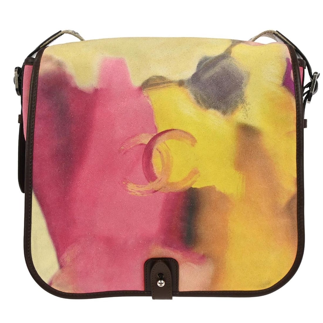 Chanel Multicolor Flower Power Nubuck Suede Messenger Bag: Chanel Multicolor Flower Power Nubuck Suede Messenger Bag This Chanel Flower Power Messenger Bag for women features a multicolor printed nubuck suede exterior. It offers a stylish and versatile design