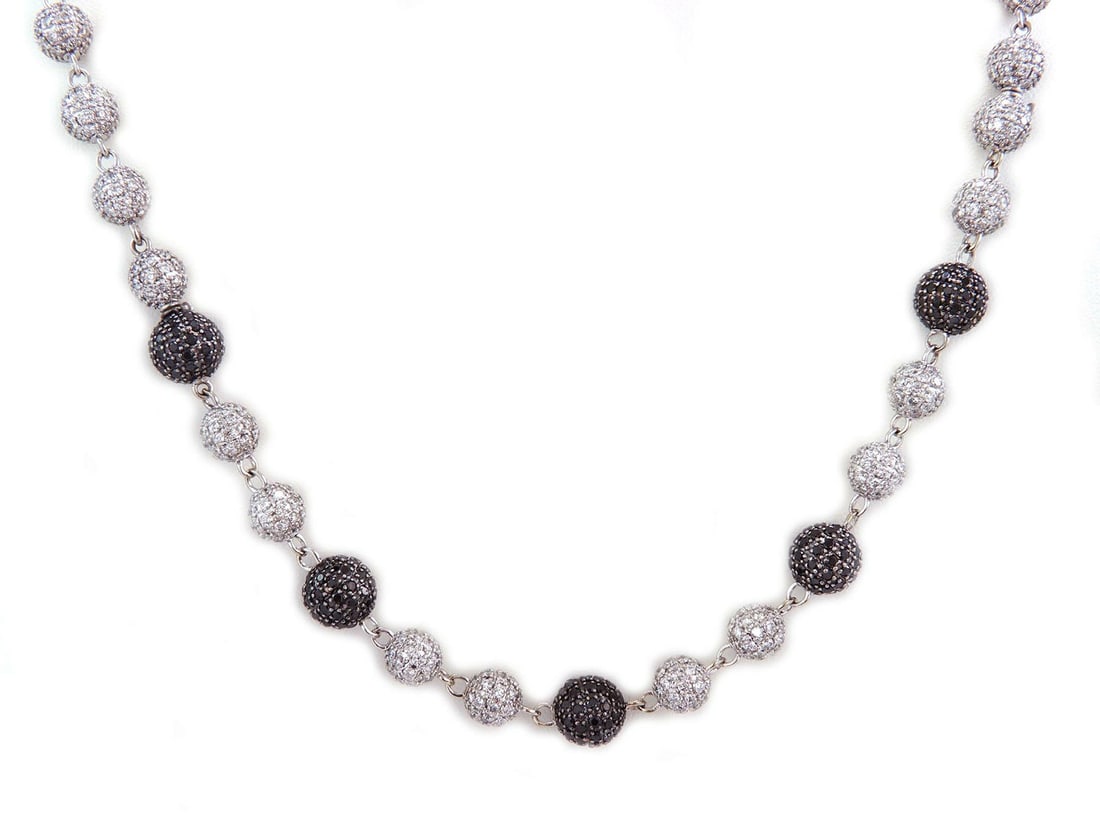 Elegant 14k White Gold Diamond Necklace Bracelet Set 25 Carats (1 of 7)