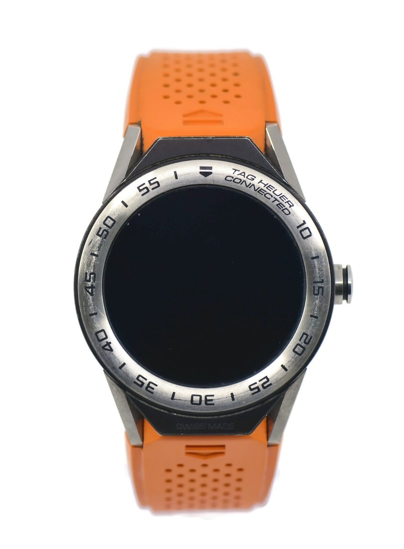 TAG Heuer Connected Titanium Watch SBF8A8014 with Box and Papers: TAG Heuer Connected Titanium Watch SBF8A8014 with Box and Papers Discover the TAG Heuer Connected Titanium Watch, model SBF8A8014, a perfect blend of luxury and technology. This stylish wristwatch fea