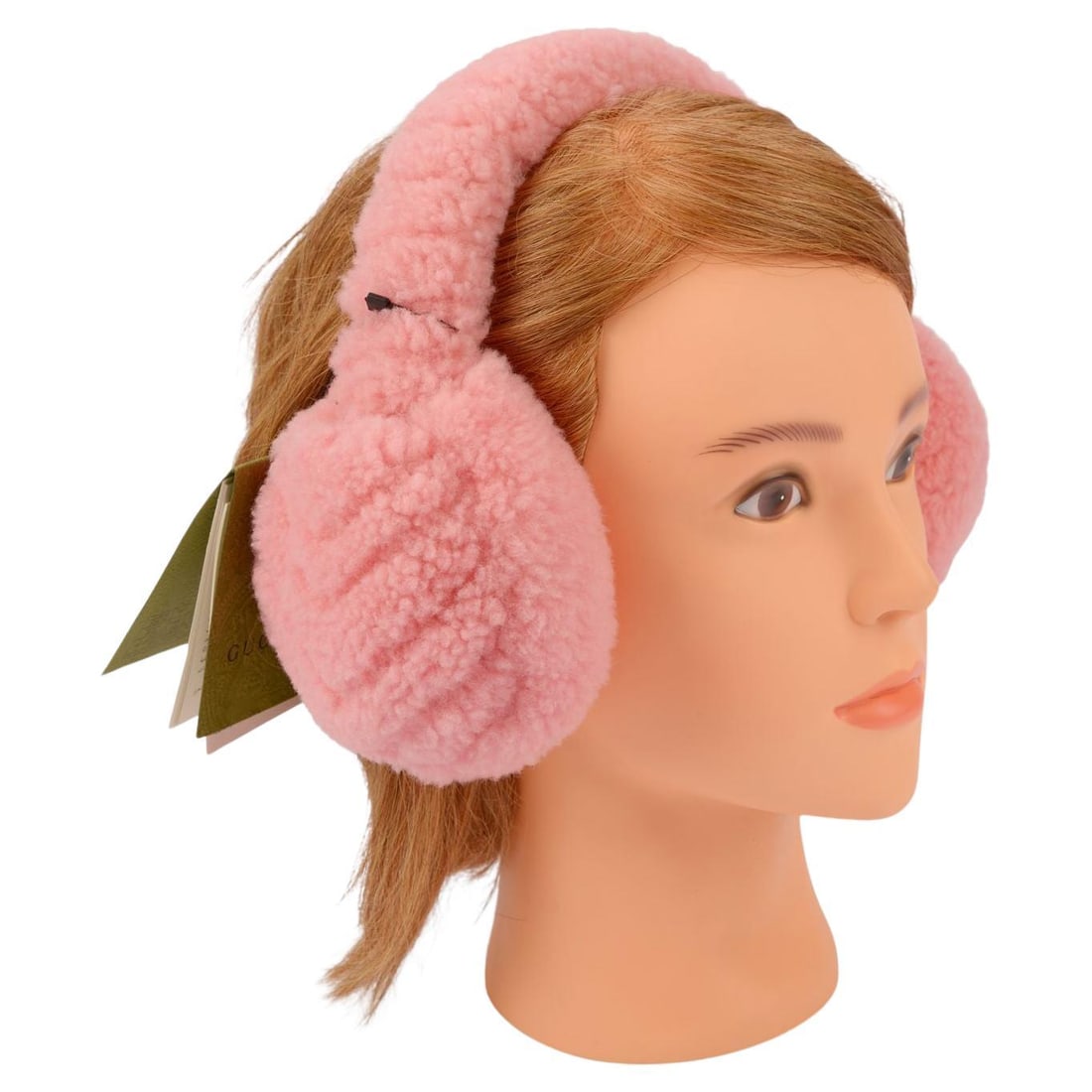 Pink Shearling Gucci Ear Muffs with Dust Cover and Tags: Pink Shearling Gucci Ear Muffs with Dust Cover and Tags These Gucci pink shearling ear muffs feature a soft, luxurious design and come with the original dust cover and care tag attached. Made in Italy