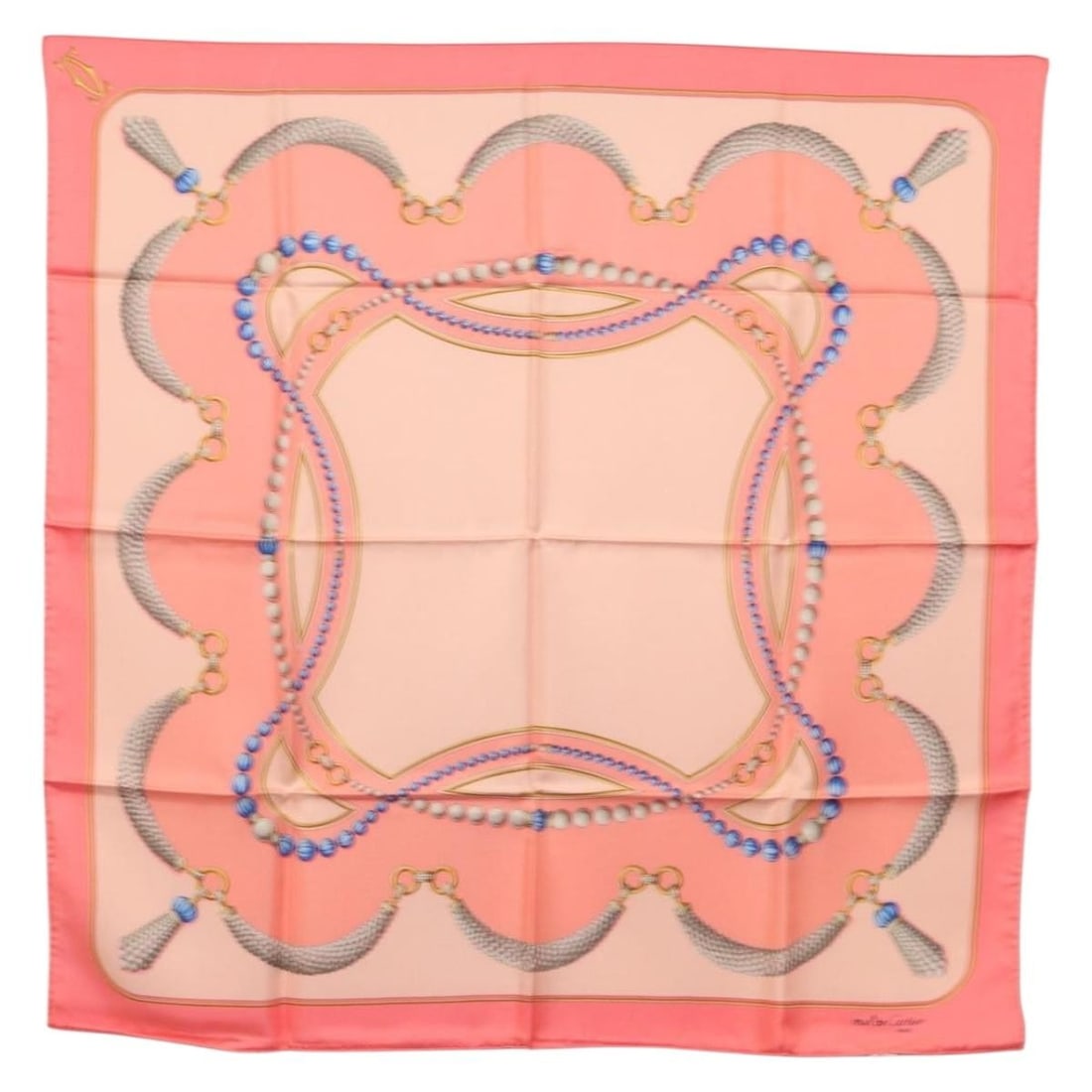 Pink Cartier Silk Scarf 31.5 Inch Square with Box (1 of 15)