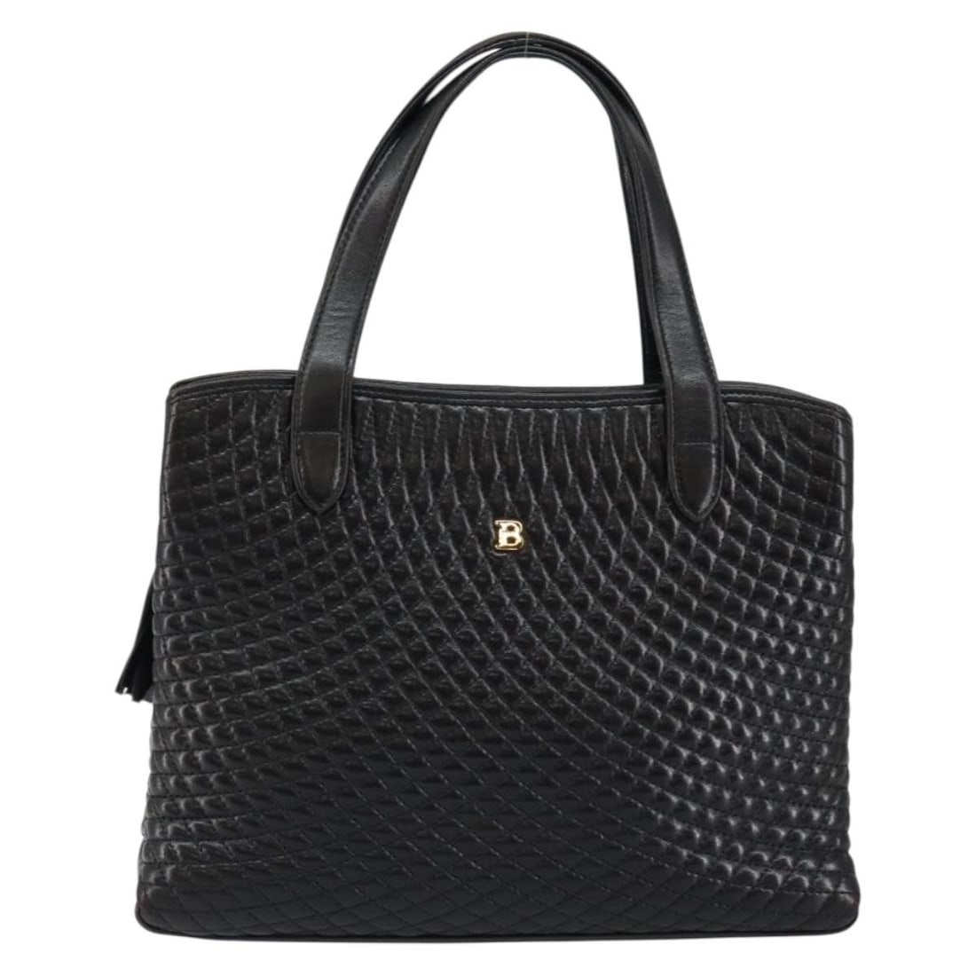 Bally Black Quilted Leather Vintage Women's Handbag Italy (1 of 18)