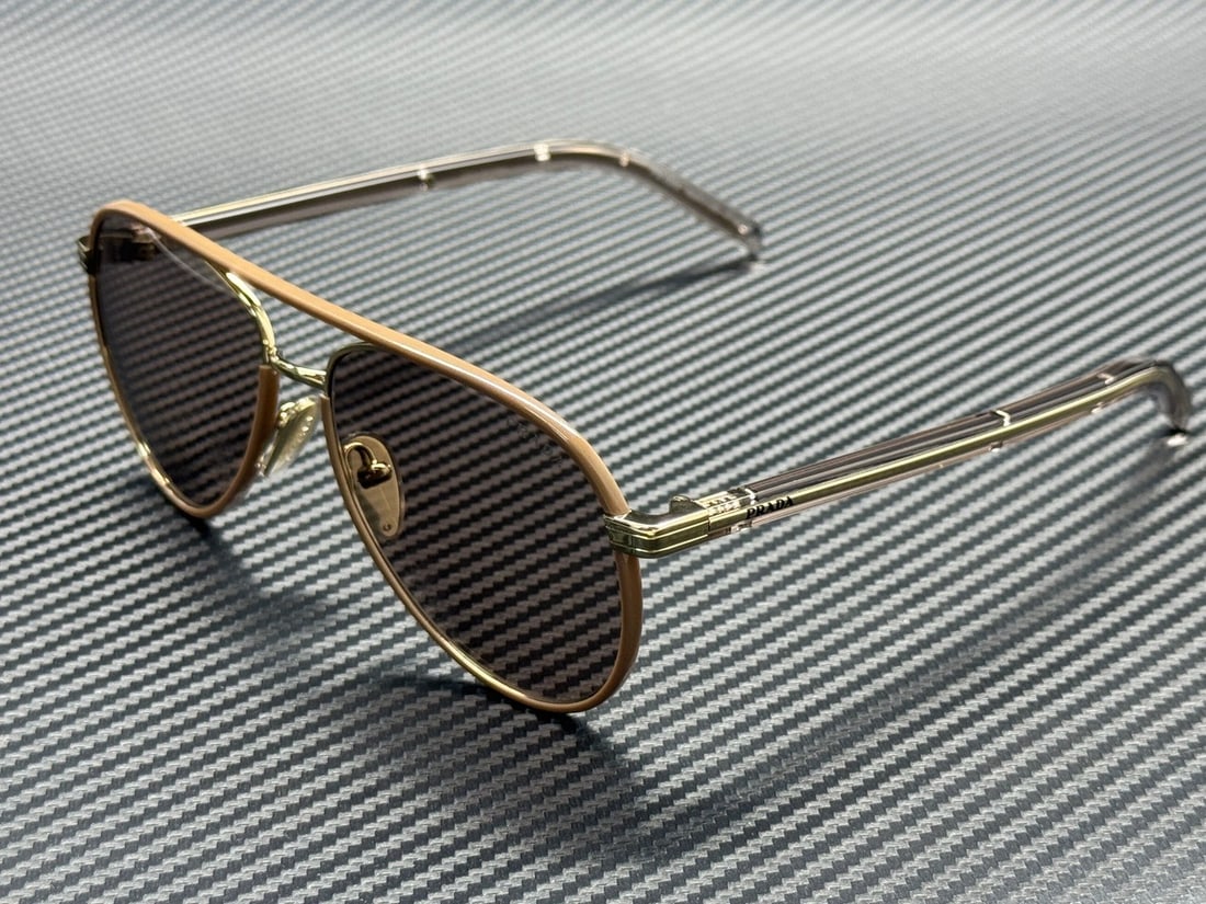 PRADA PR B57S 24E20I Pale Gold Purple Brown 59mm Women's Sunglasses (1 of 5)