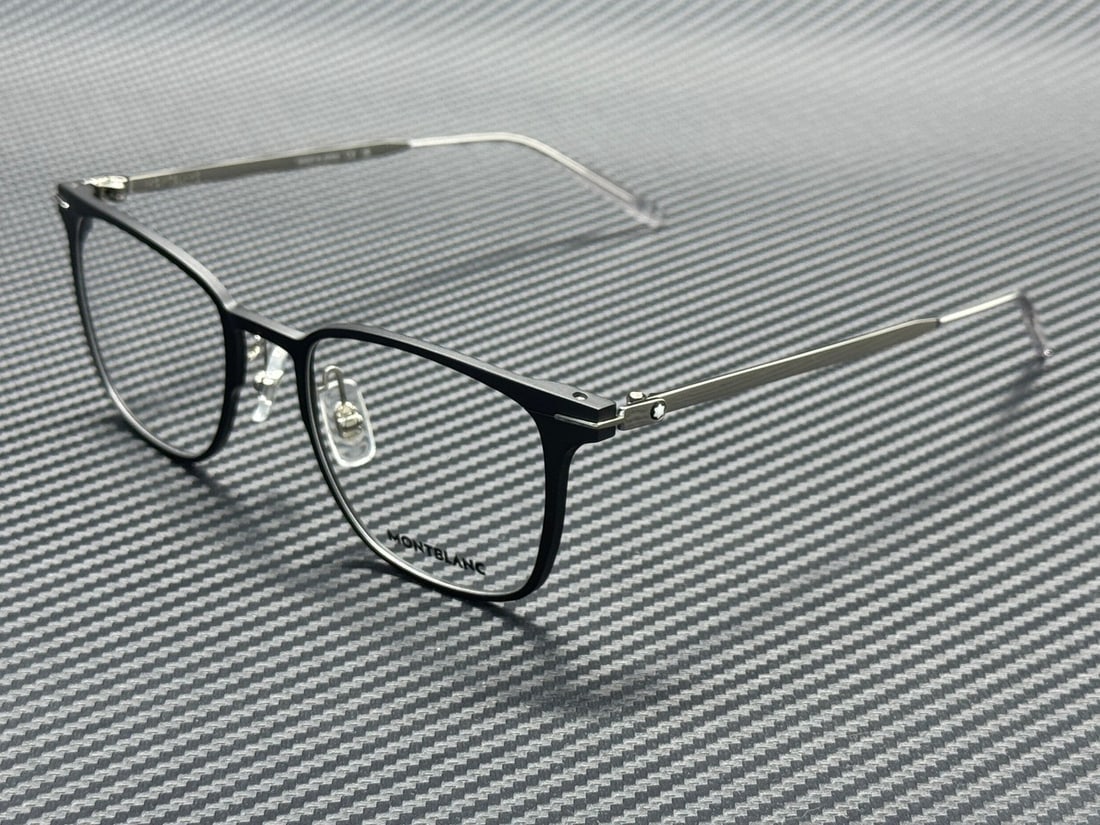 Montblanc MB0397ON 002 Black Silver Men's Eyeglasses 52mm: Montblanc MB0397ON 002 Black Silver Men's Eyeglasses 52mm Discover the elegance of Montblanc MB0397ON 002 eyeglasses, featuring a sophisticated black and silver frame ideal for modern men. These styli