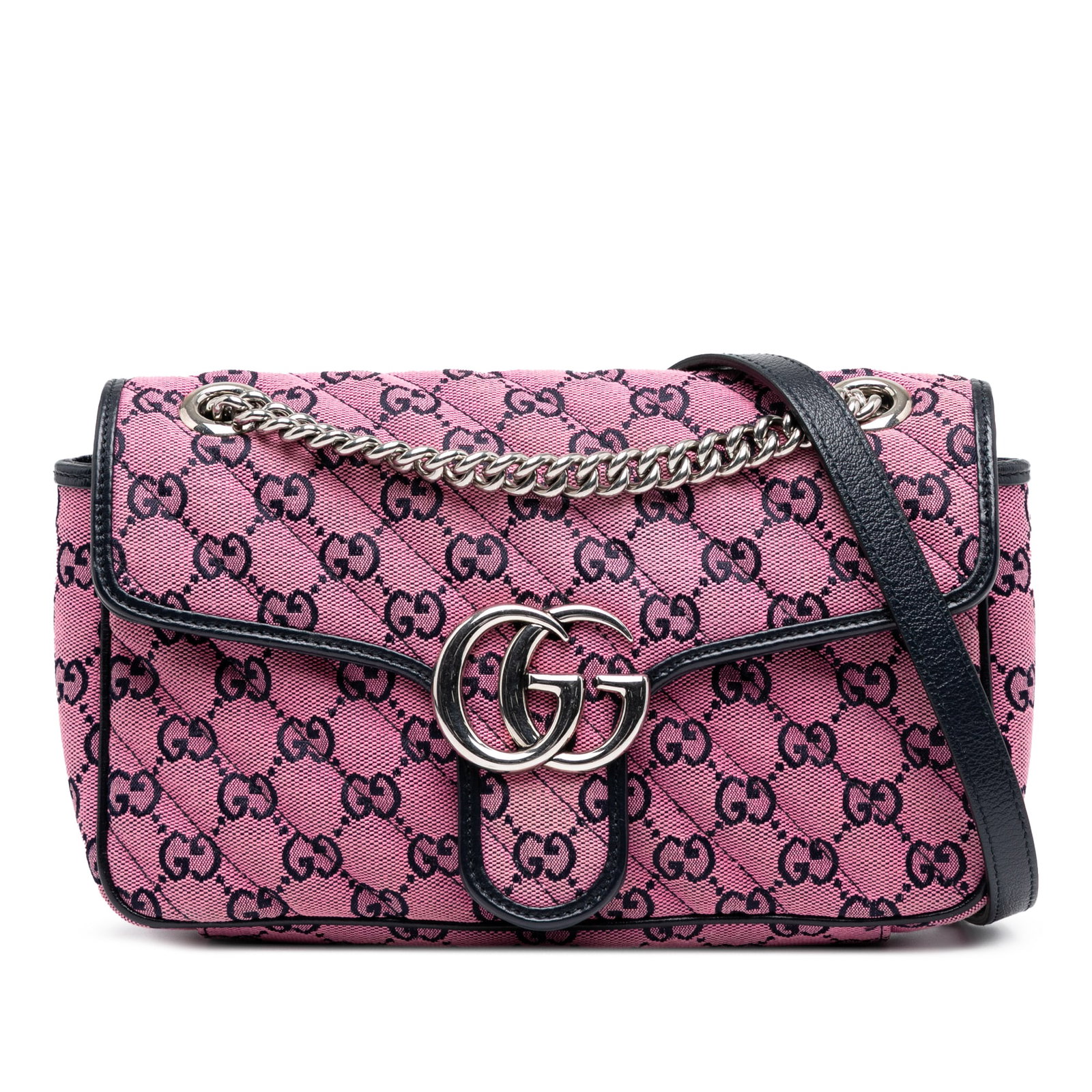 Gucci Medium GG Marmont Pink Canvas Shoulder Bag (1 of 7)