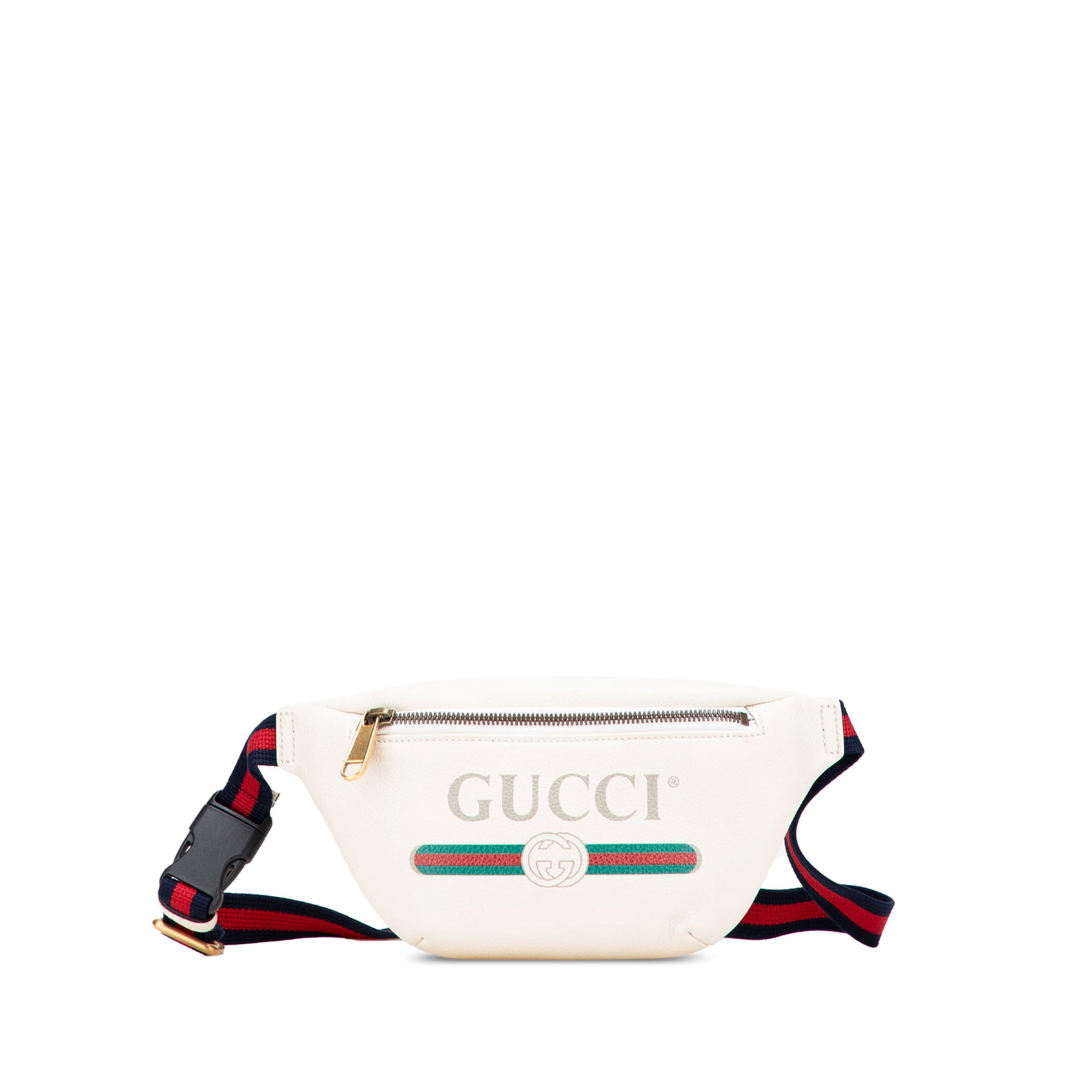 Gucci White Leather Small Logo Belt Bag with Adjustable Nylon Strap (1 of 11)