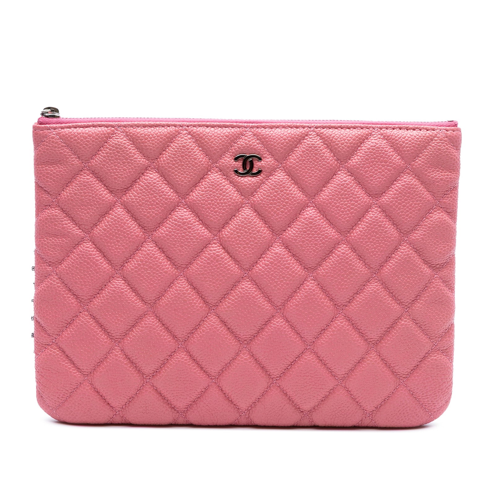 Chanel Small Quilted Caviar Clutch Bag Pink Leather Italy (1 of 8)