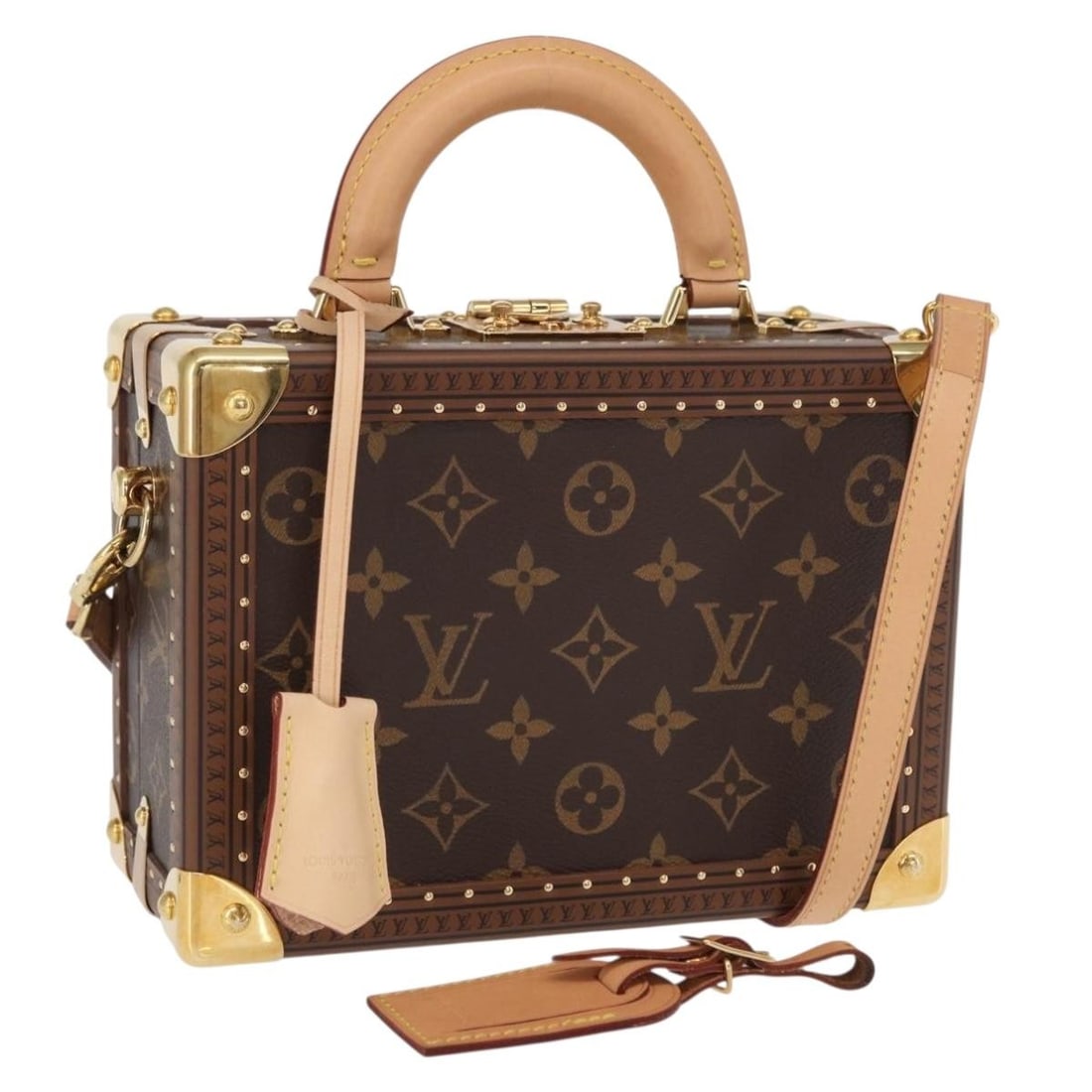 LOUIS VUITTON Monogram Petite Vallees Hand Bag M20468 with Accessories: LOUIS VUITTON Monogram Petite Vallees Hand Bag M20468 with Accessories Introducing the exquisite LOUIS VUITTON Monogram Petite Vallees Hand Bag, a versatile accessory perfect for any occasion. Made in