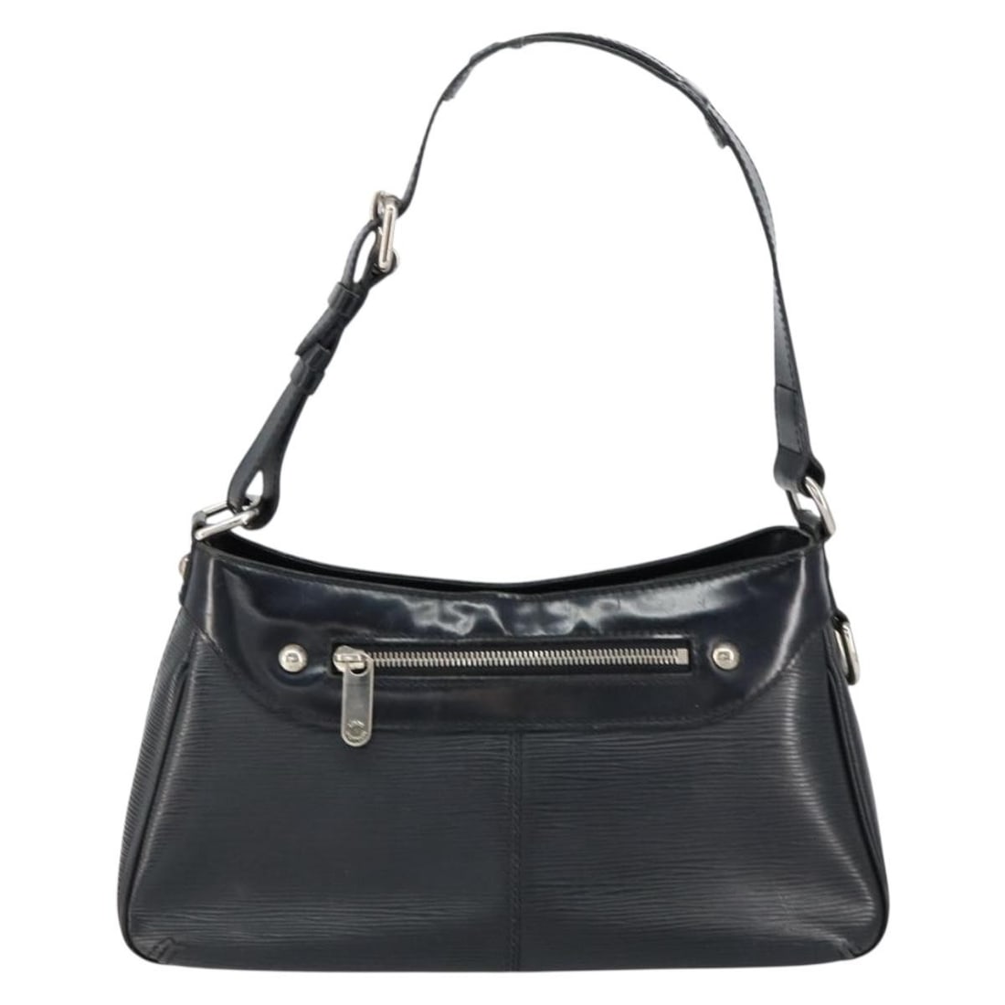 Black Epi Leather Turenne Shoulder Bag by Louis Vuitton 33cm: Black Epi Leather Turenne Shoulder Bag by Louis Vuitton 33cm This Louis Vuitton Turenne handbag for women is crafted from black leather and features a structured design. It shows signs of wear includi