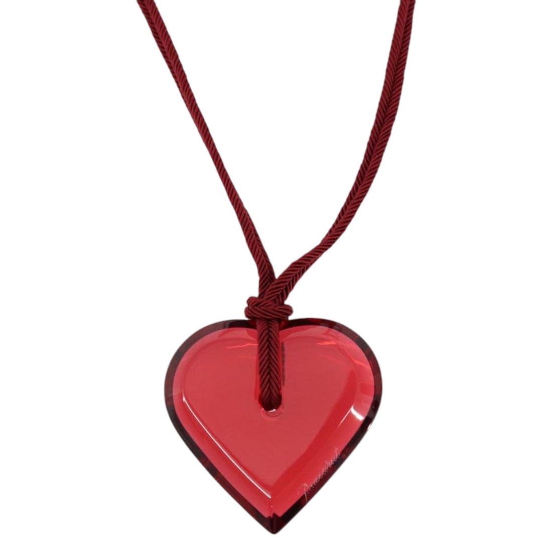Baccarat Red Glass Heart Necklace 87cm with Dust Bag (1 of 13)