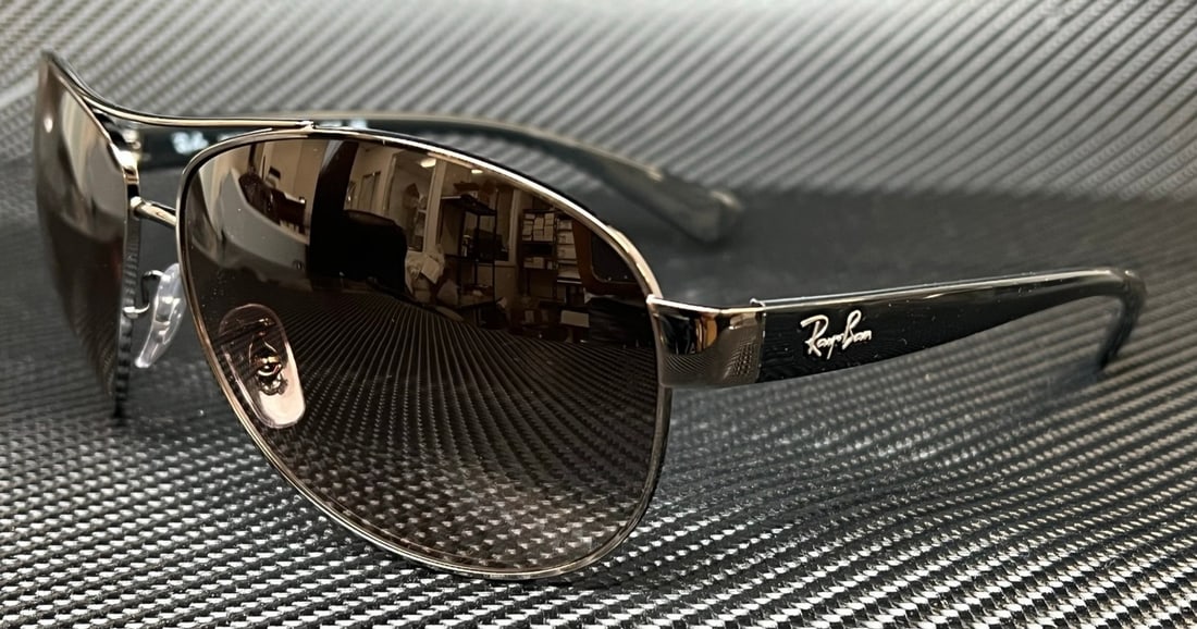 Ray Ban RB3386 Gunmetal Pilot Sunglasses with Brown Gradient Lenses (1 of 5)