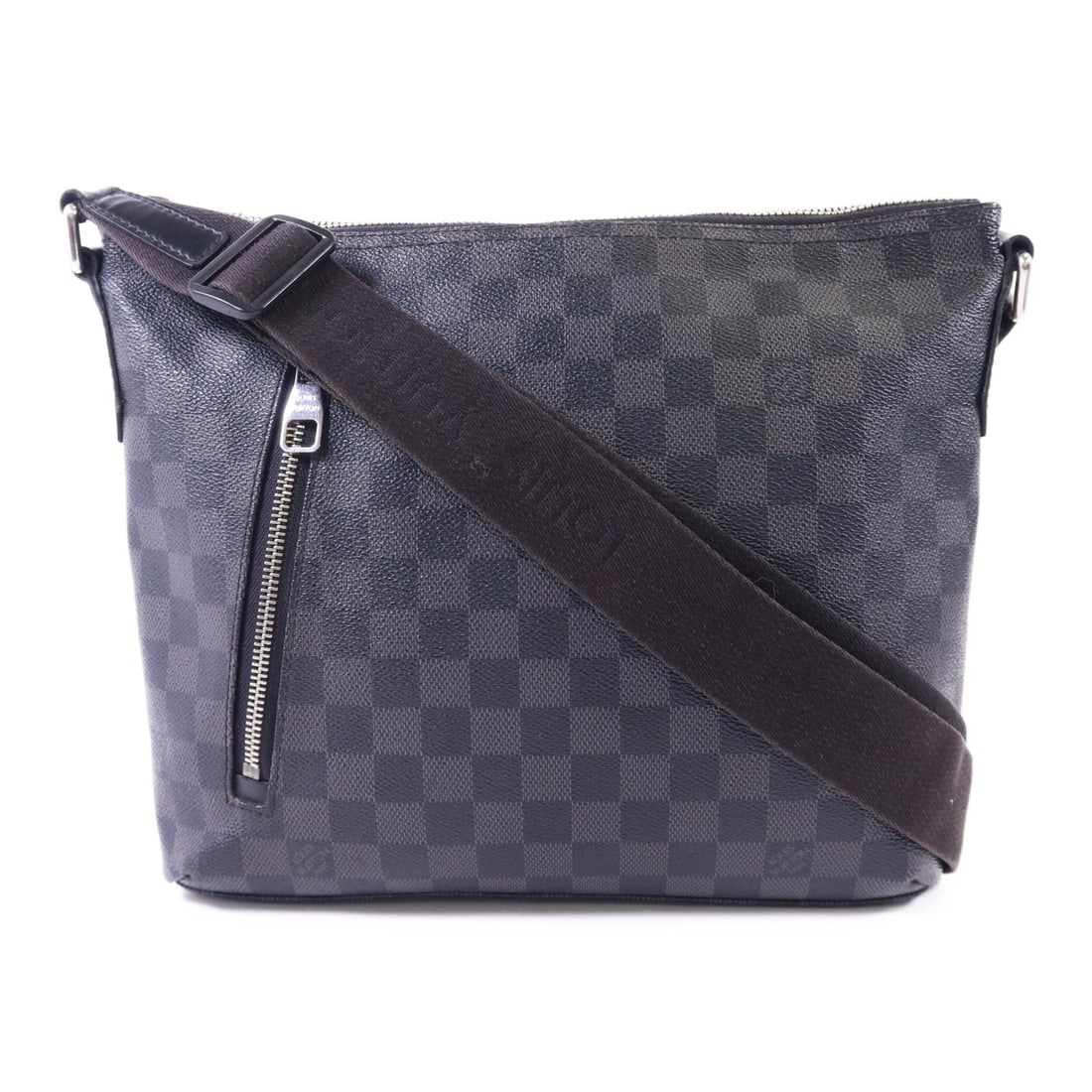 Louis Vuitton Mick PM Damier Graphite Black Shoulder Bag SHW N41211: Louis Vuitton Mick PM Damier Graphite Black Shoulder Bag SHW N41211 This Louis Vuitton Mick PM shoulder bag features the Damier Graphite pattern in black PVC coated canvas. Designed for men, it offers