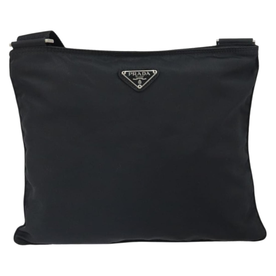Black Nylon Unisex Messenger Bag by Prada with Zip Top Closure (1 of 18)