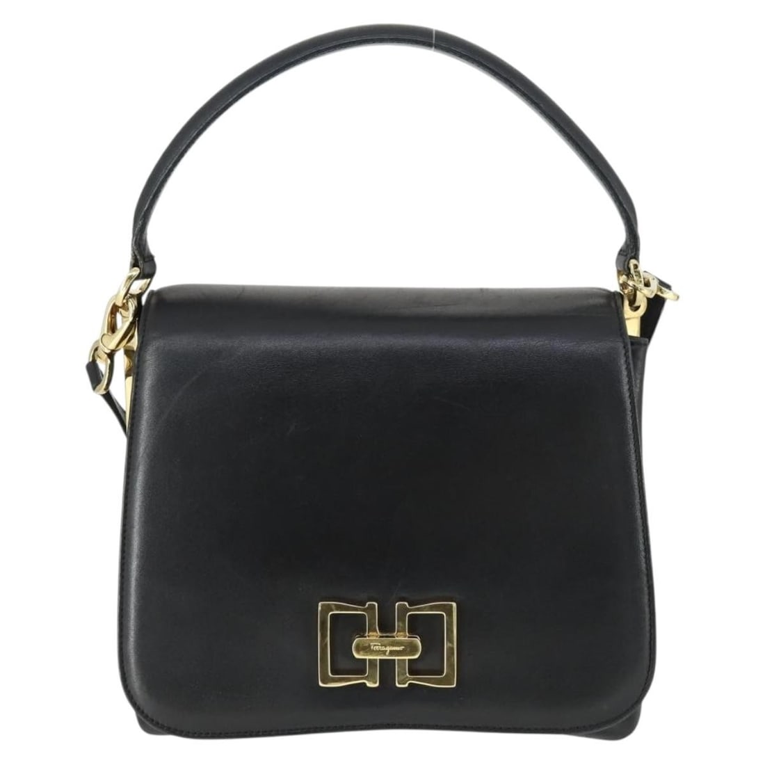 Leather Vintage Salvatore Ferragamo Women's Handbag 22cm by 21cm by 9cm (1 of 18)